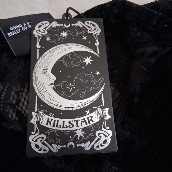 Killstar NWT Women's Size XXL Black Bite Tonight Gothic Lace Velvet Collar Top - Picture 8 of 16